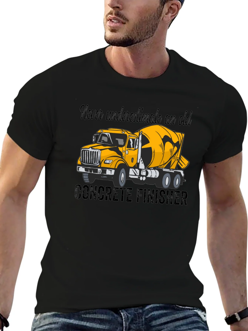 Concrete Finisher T-Shirt - Yellow Truck Graphic Tee product image 6