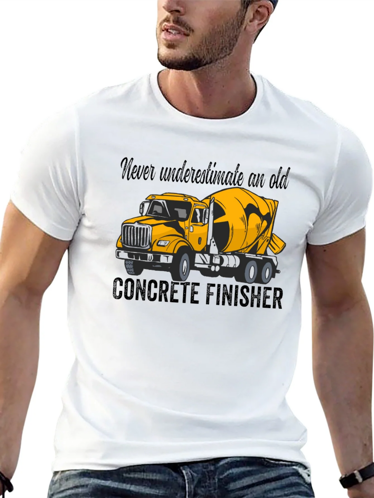 Concrete Finisher T-Shirt - Yellow Truck Graphic Tee product image 12