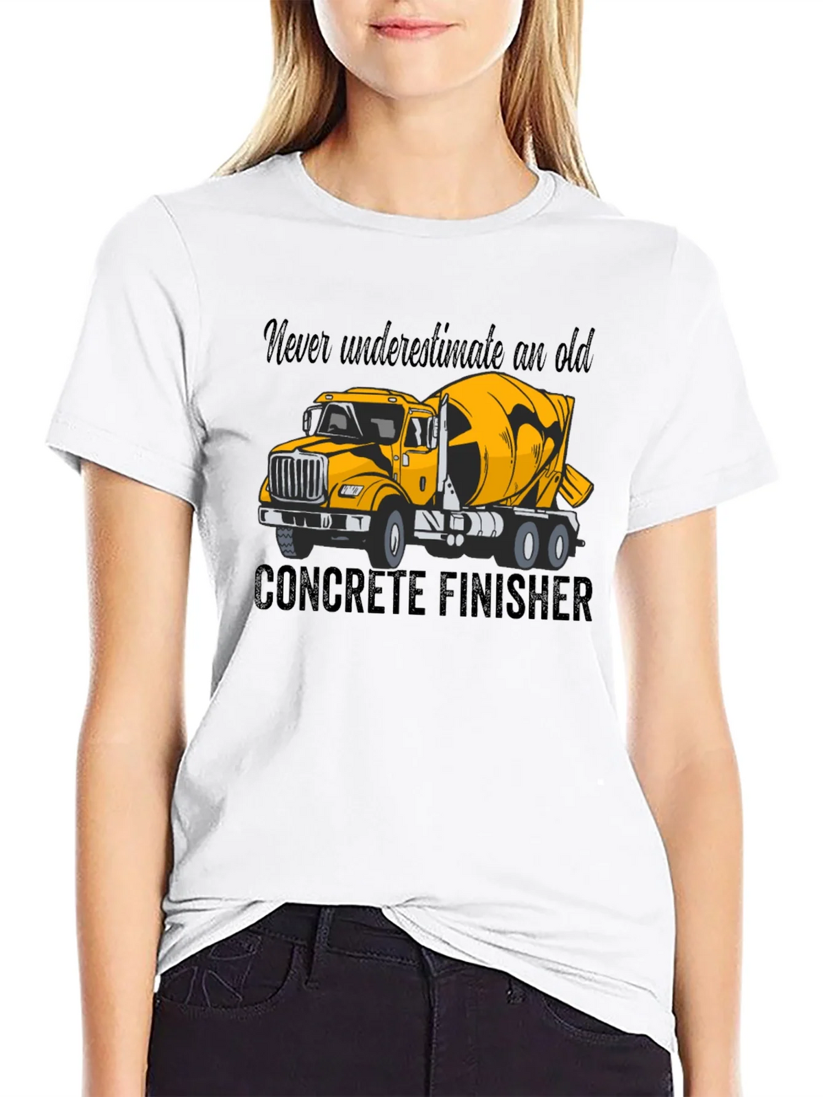Concrete Finisher T-Shirt - Yellow Truck Graphic Tee product image 8