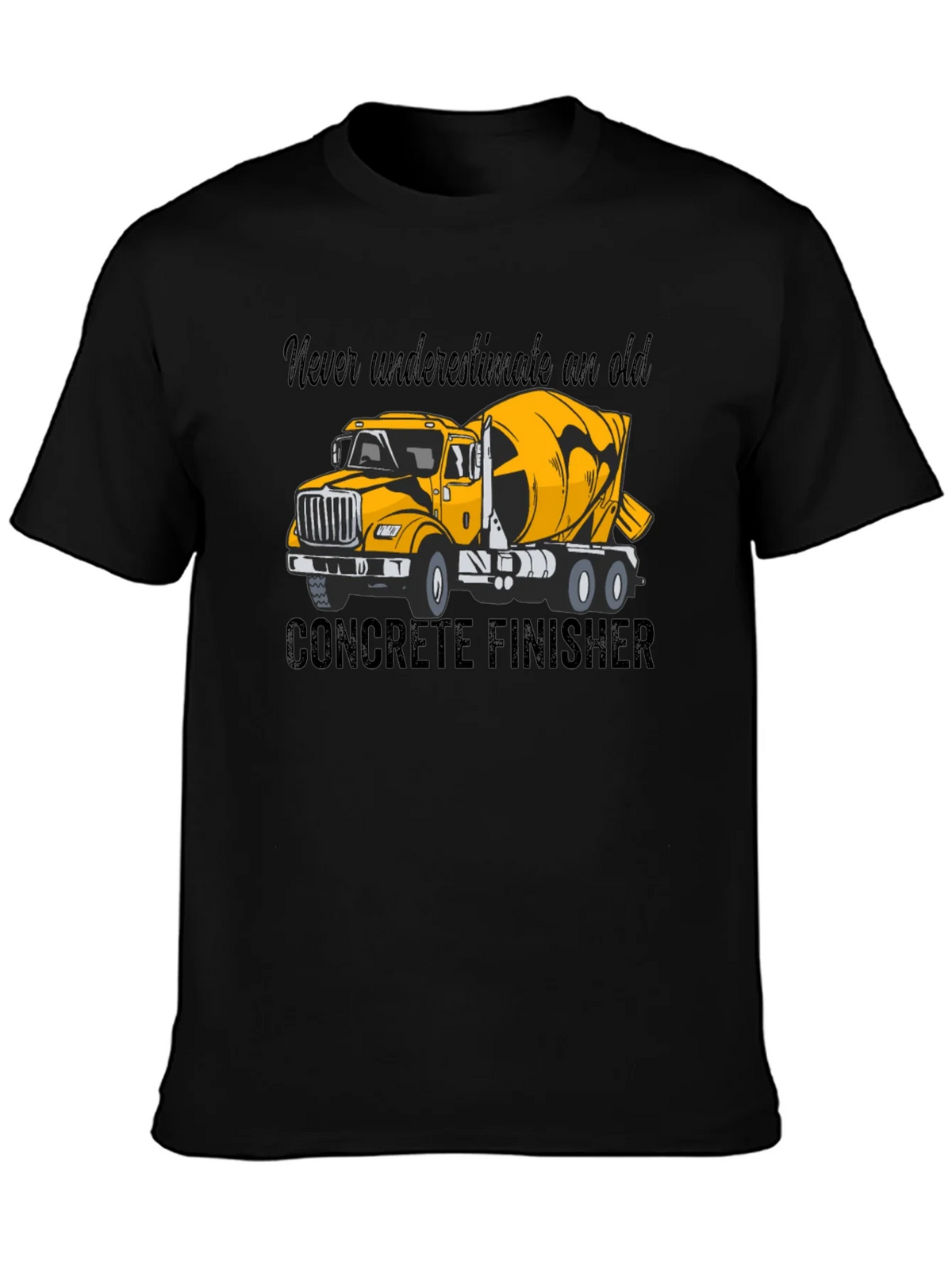 Concrete Finisher T-Shirt - Yellow Truck Graphic Tee product image 3