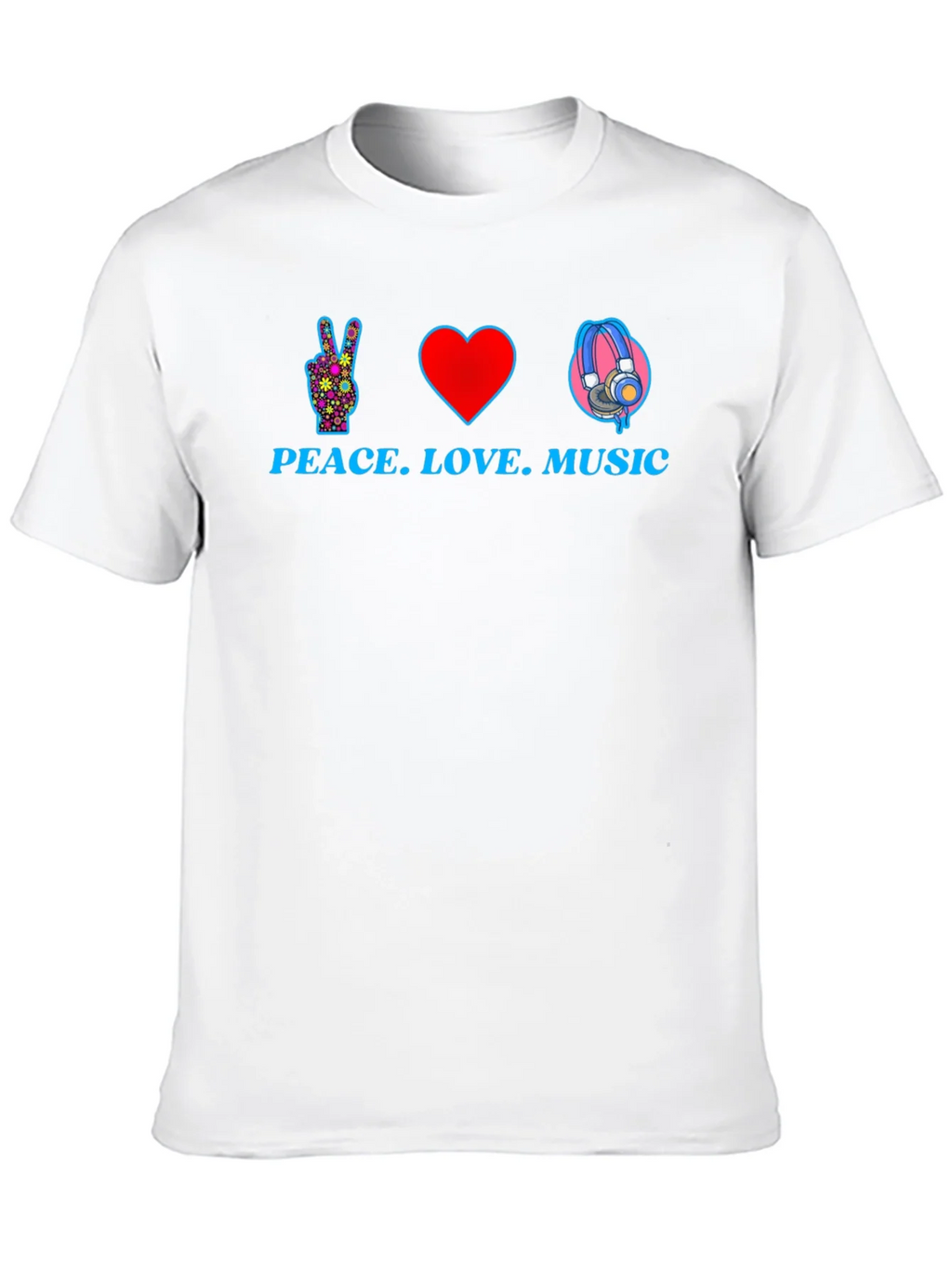Peace Love Music Graphic T-Shirt - Black product image 9