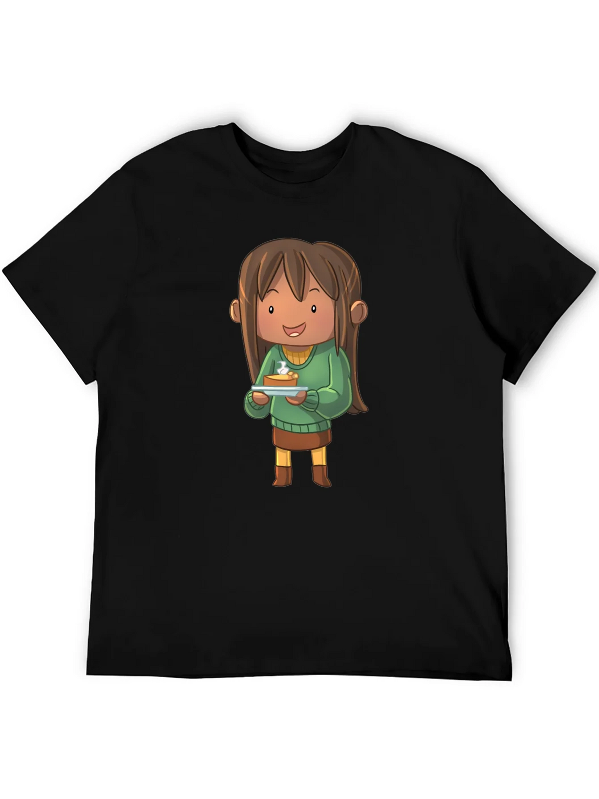 Cartoon Character Pie T-Shirt - Black product image 5