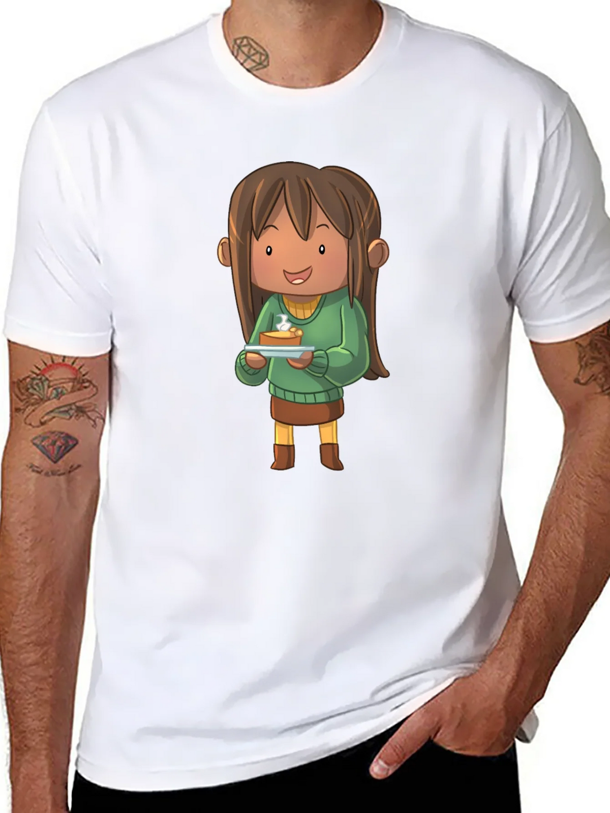 Cartoon Character Pie T-Shirt - Black product image 7