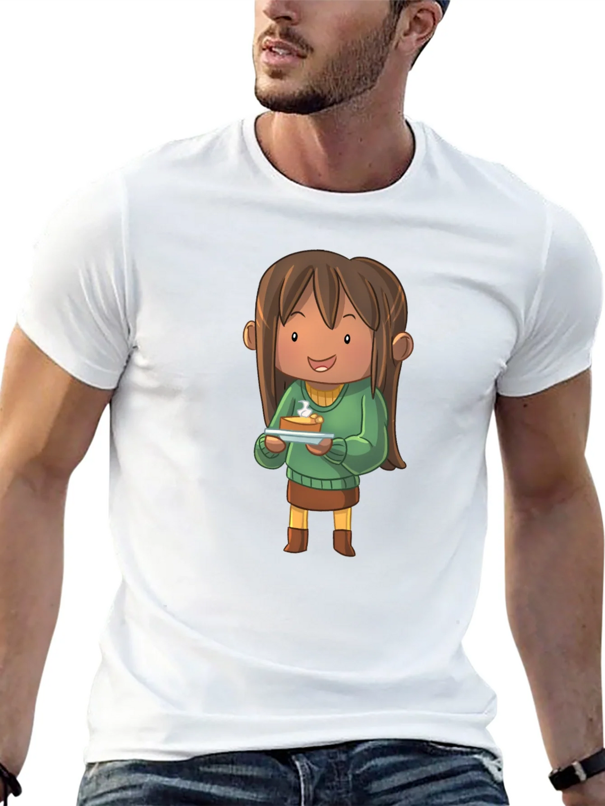 Cartoon Character Pie T-Shirt - Black product image 12