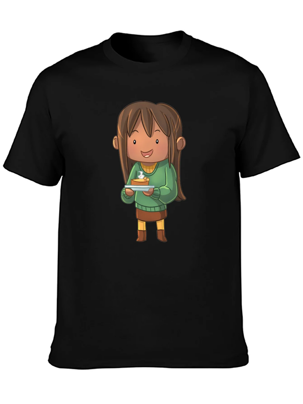 Cartoon Character Pie T-Shirt - Black product image 3