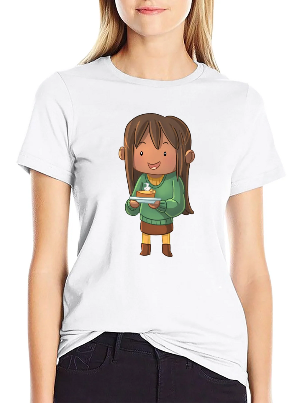Cartoon Character Pie T-Shirt - Black product image 8