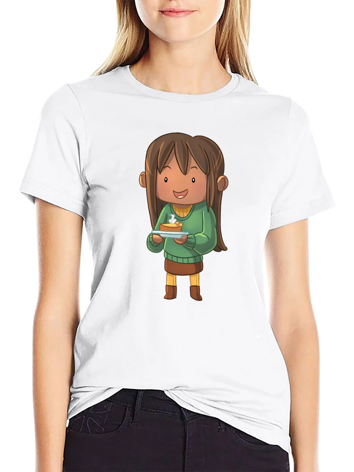 Cartoon Character Pie T-Shirt - Black product image 8