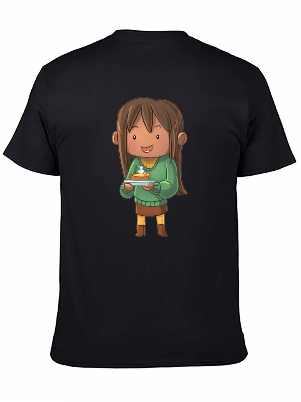 Cartoon Character Pie T-Shirt - Black product image 4