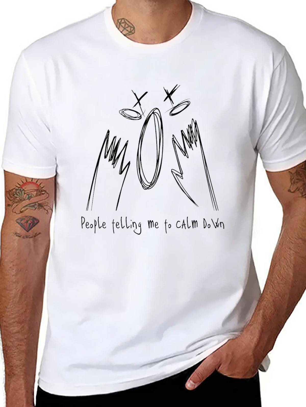 Expressive Graphic Tee - Calm Down Design product image 7