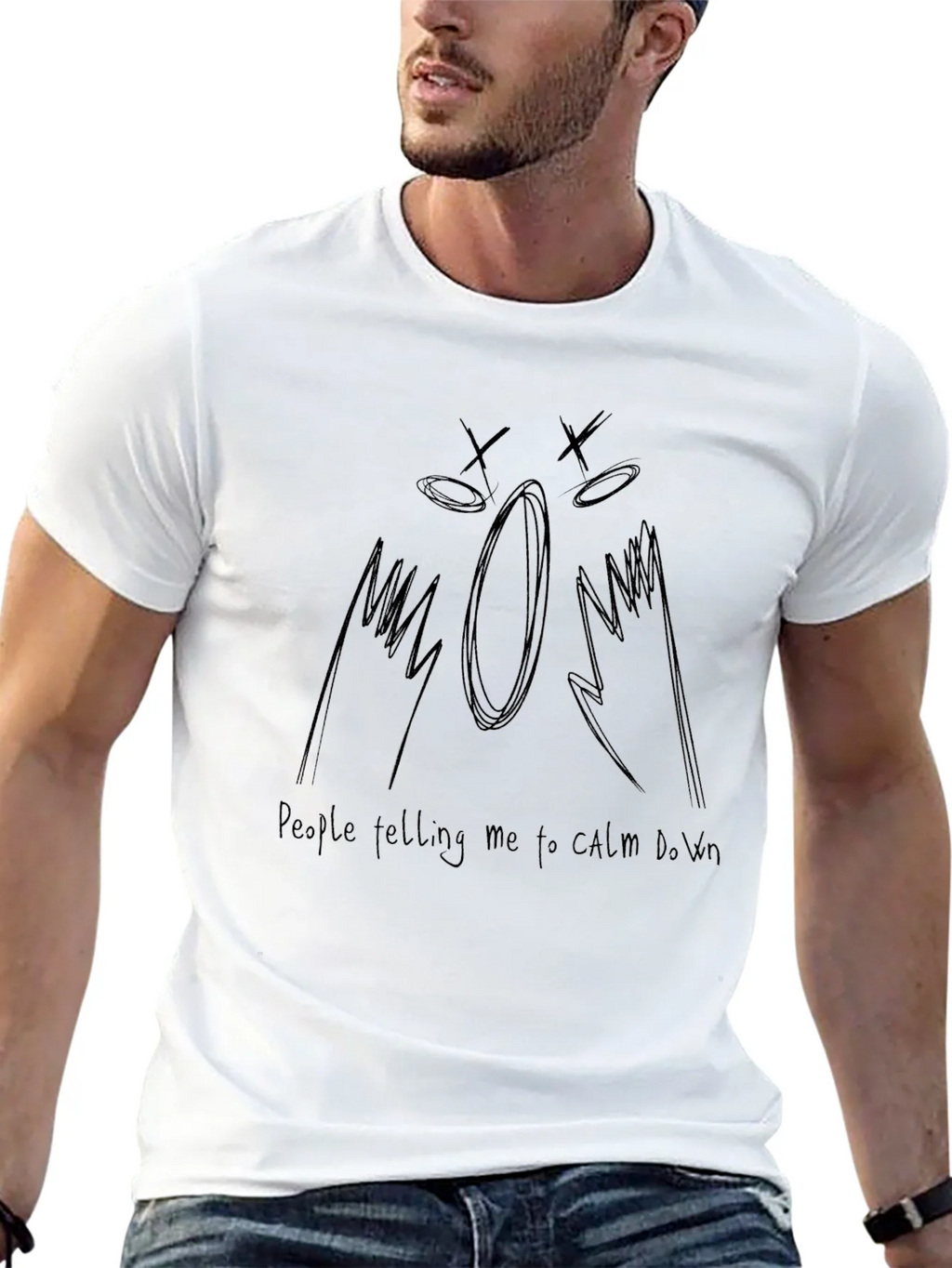 Expressive Graphic Tee - Calm Down Design product image 12