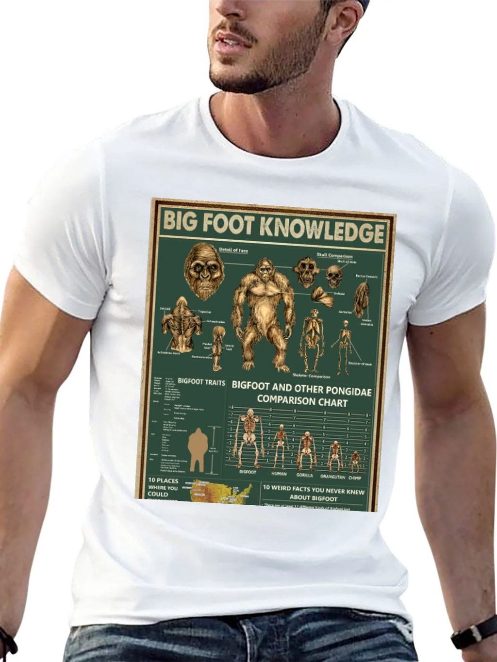 Bigfoot Knowledge Graphic T-Shirt product image 12