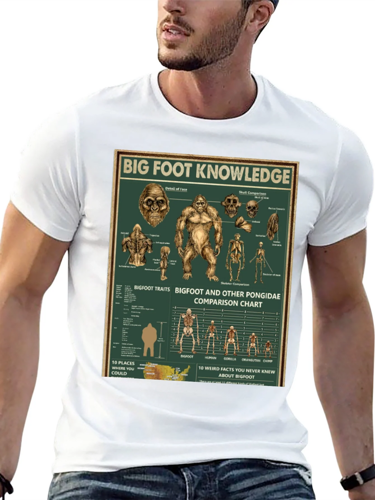 Bigfoot Knowledge Graphic T-Shirt product image 12