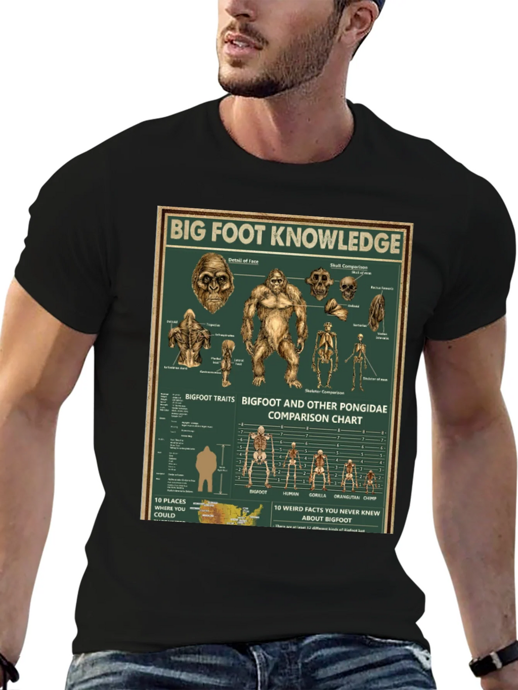 Bigfoot Knowledge Graphic T-Shirt product image 6