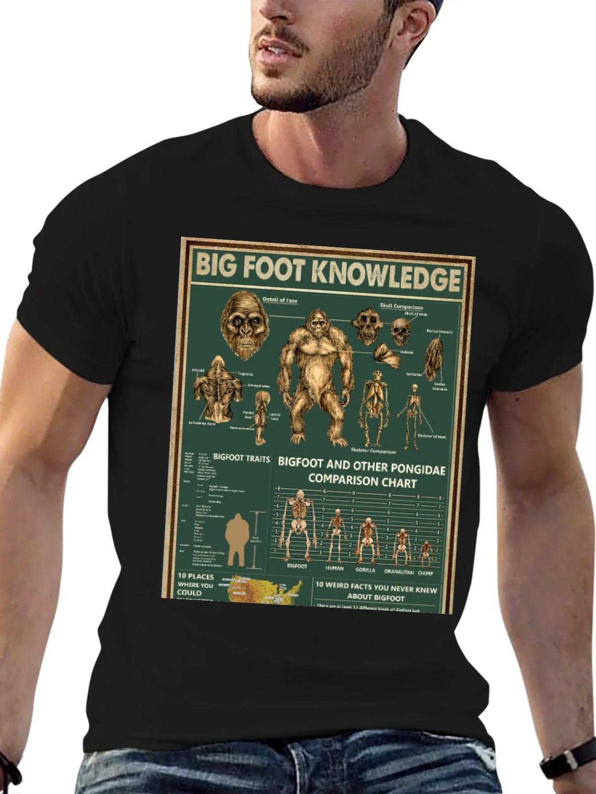 Bigfoot Knowledge Graphic T-Shirt product image 6