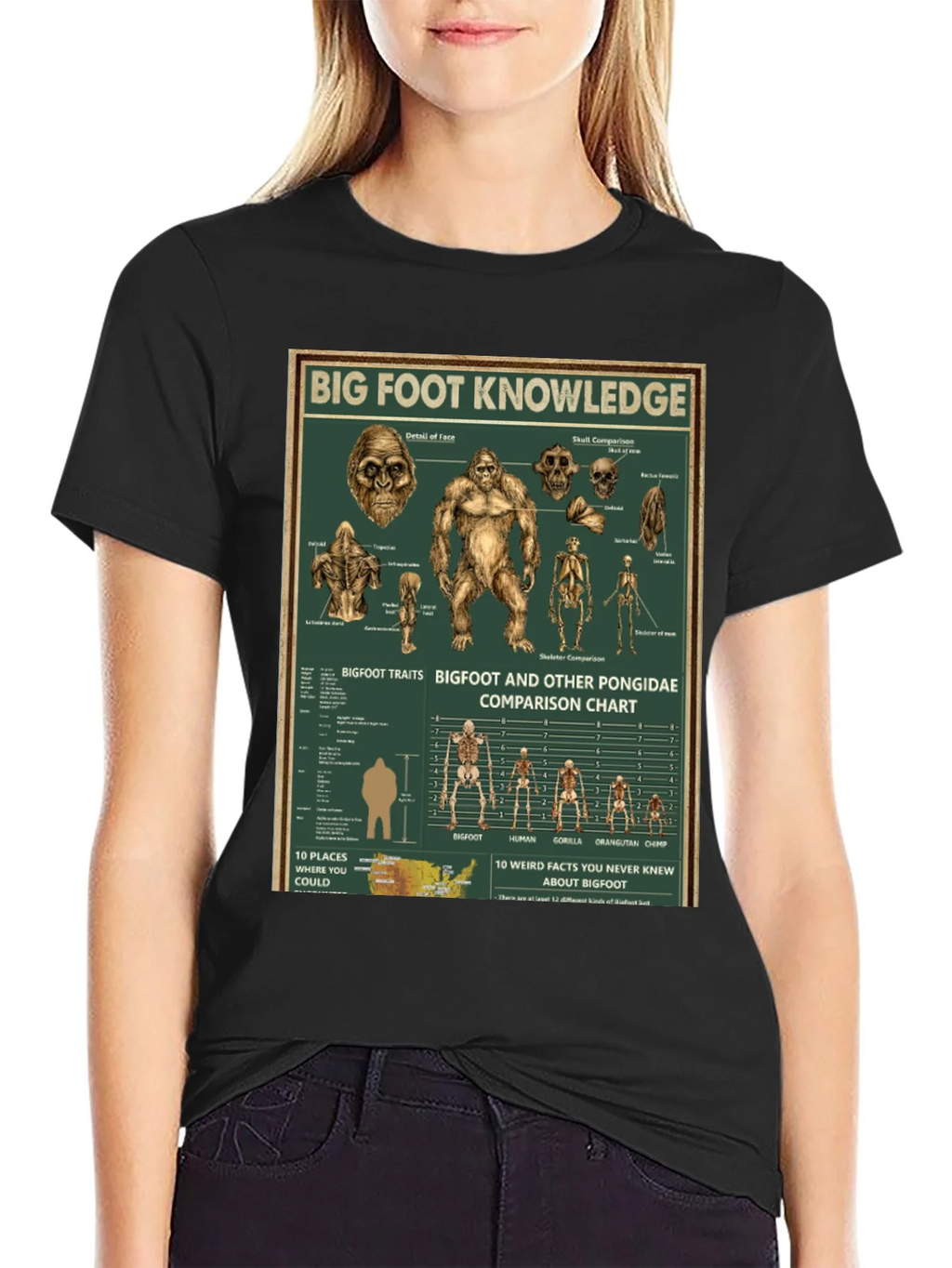 Bigfoot Knowledge Graphic T-Shirt product image 2