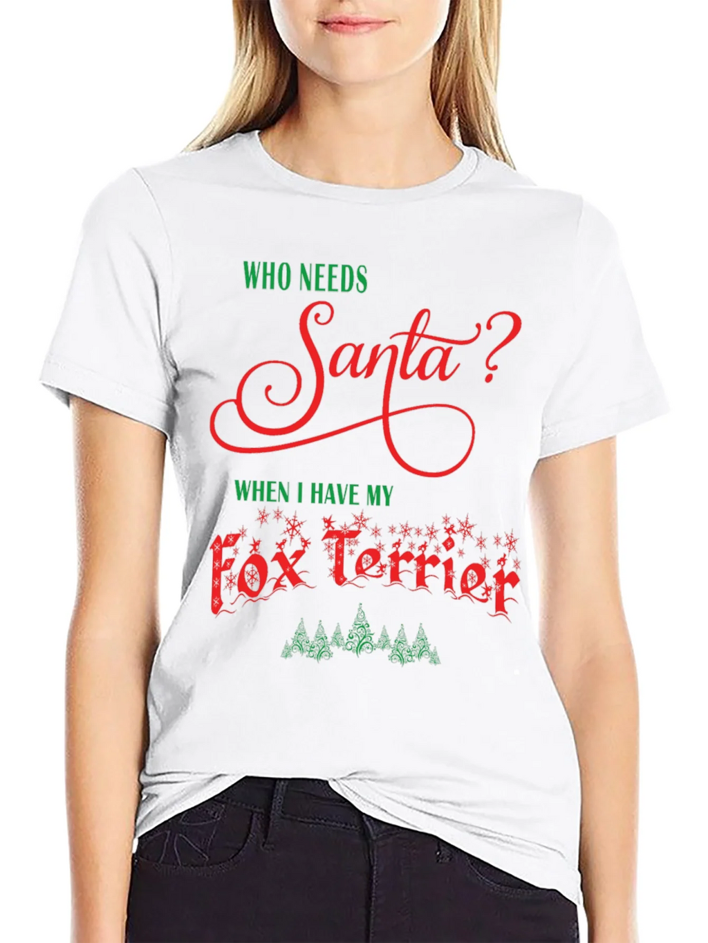 Who Needs Santa? Fox Terrier Christmas Tee product image 8