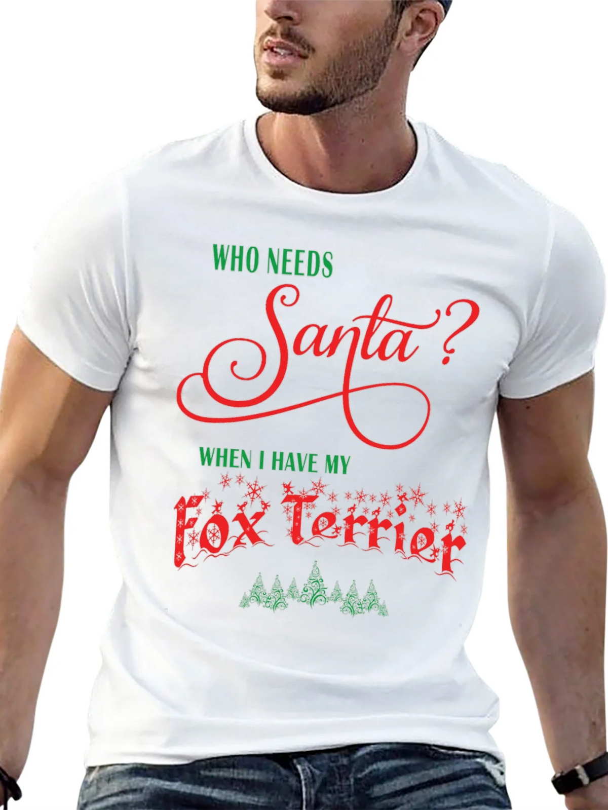 Who Needs Santa? Fox Terrier Christmas Tee product image 12