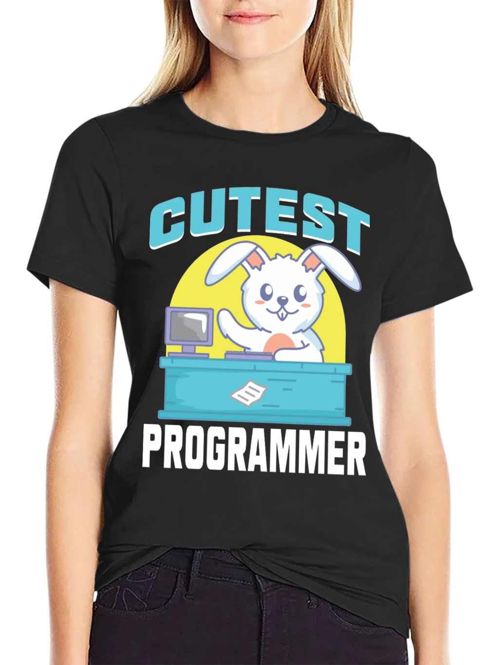 Cutest Programmer Graphic T-Shirt - Bunny Coder Tee product image 2