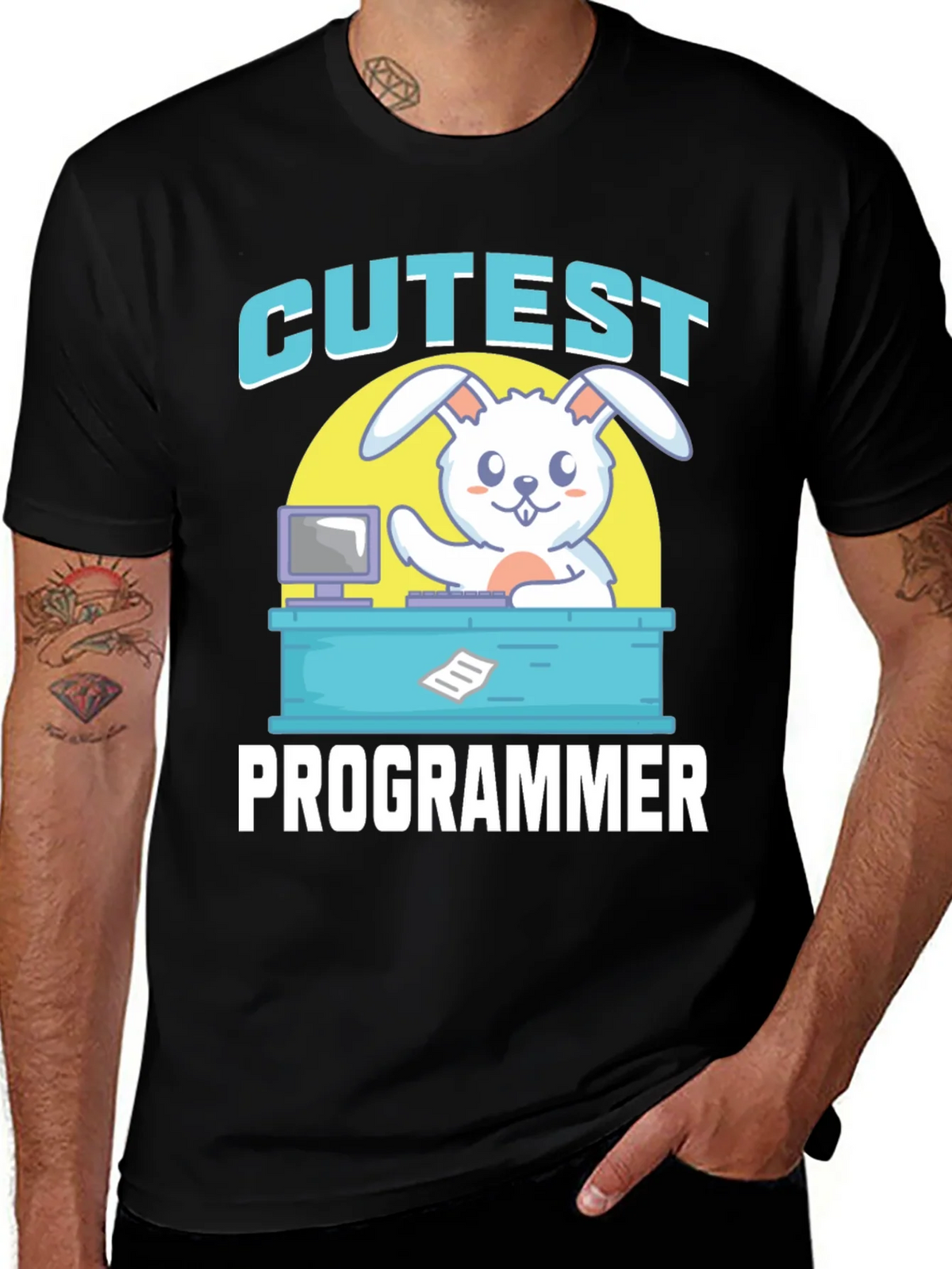 Cutest Programmer Graphic T-Shirt - Bunny Coder Tee product image 1