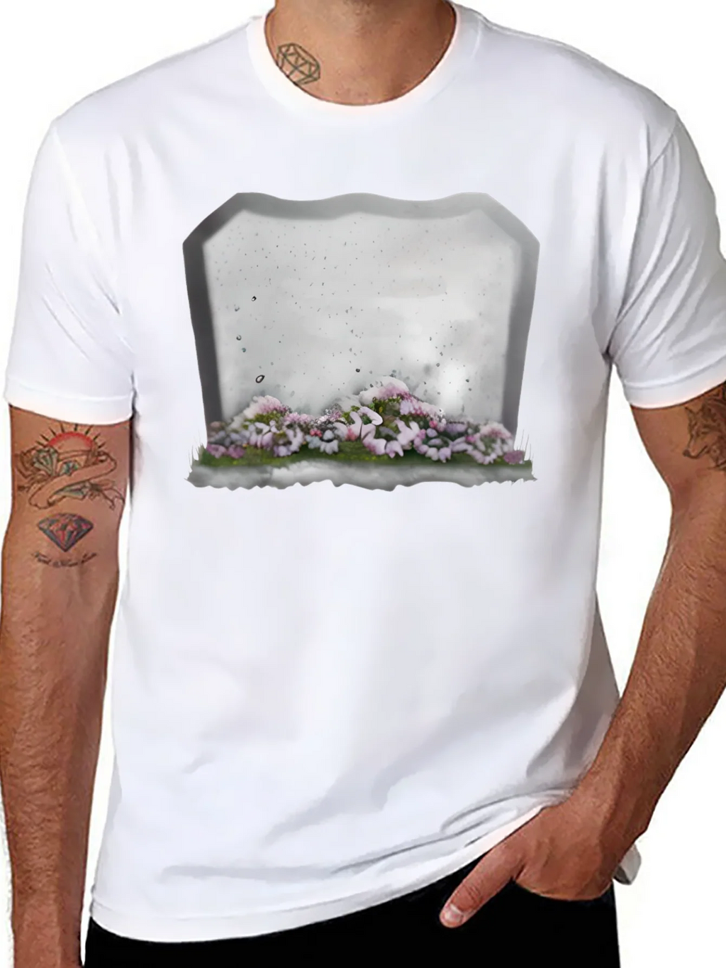 Floral Tombstone T-Shirt - Gothic Style product image 7