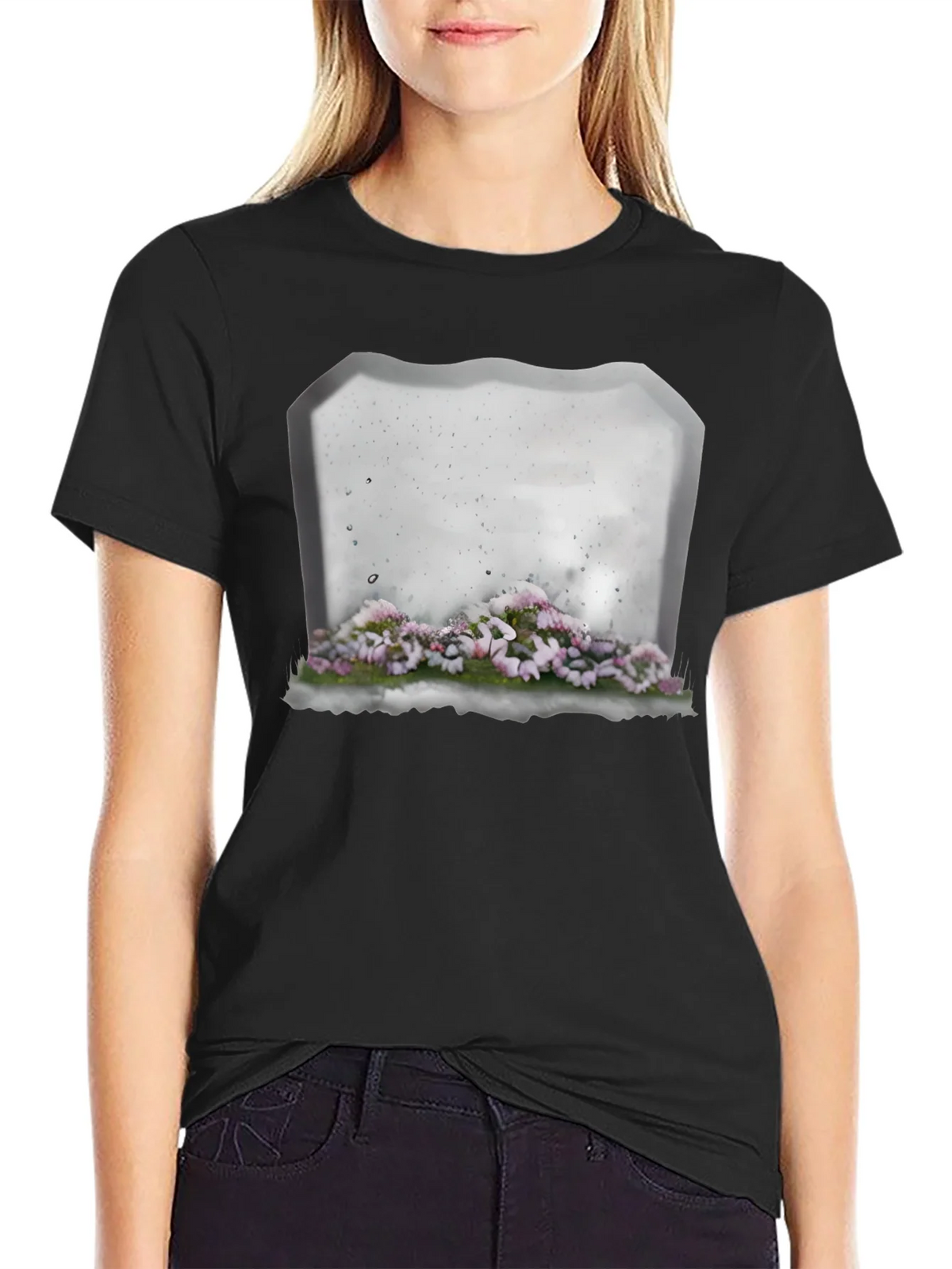 Floral Tombstone T-Shirt - Gothic Style product image 2