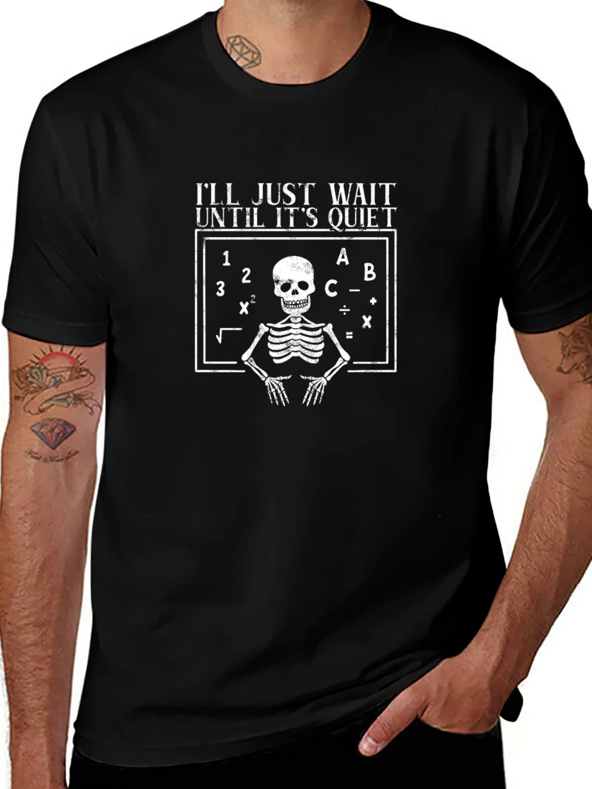 Skeleton Math Teacher T-Shirt - Ill Just Wait product image 1