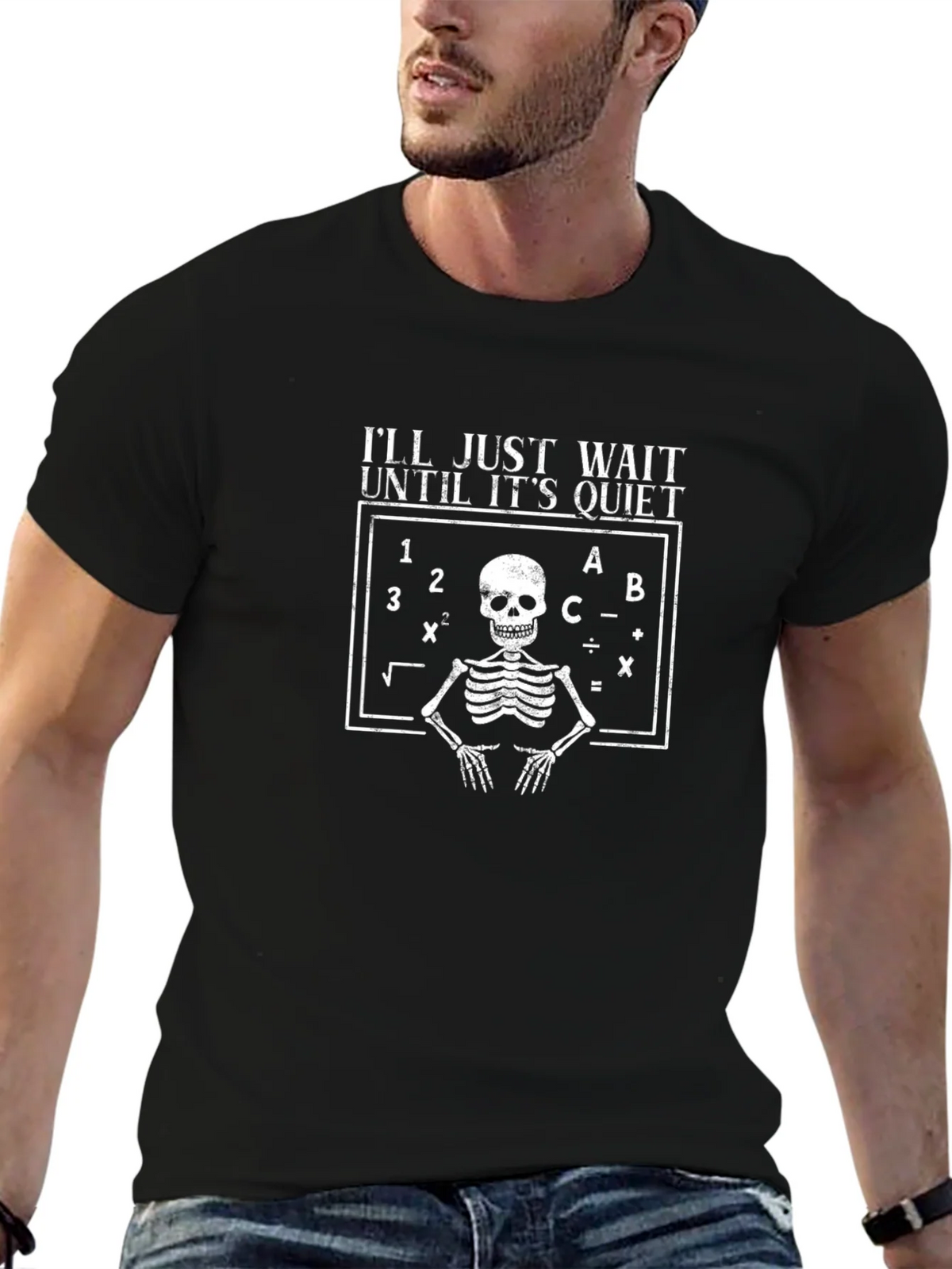 Skeleton Math Teacher T-Shirt - Ill Just Wait product image 6