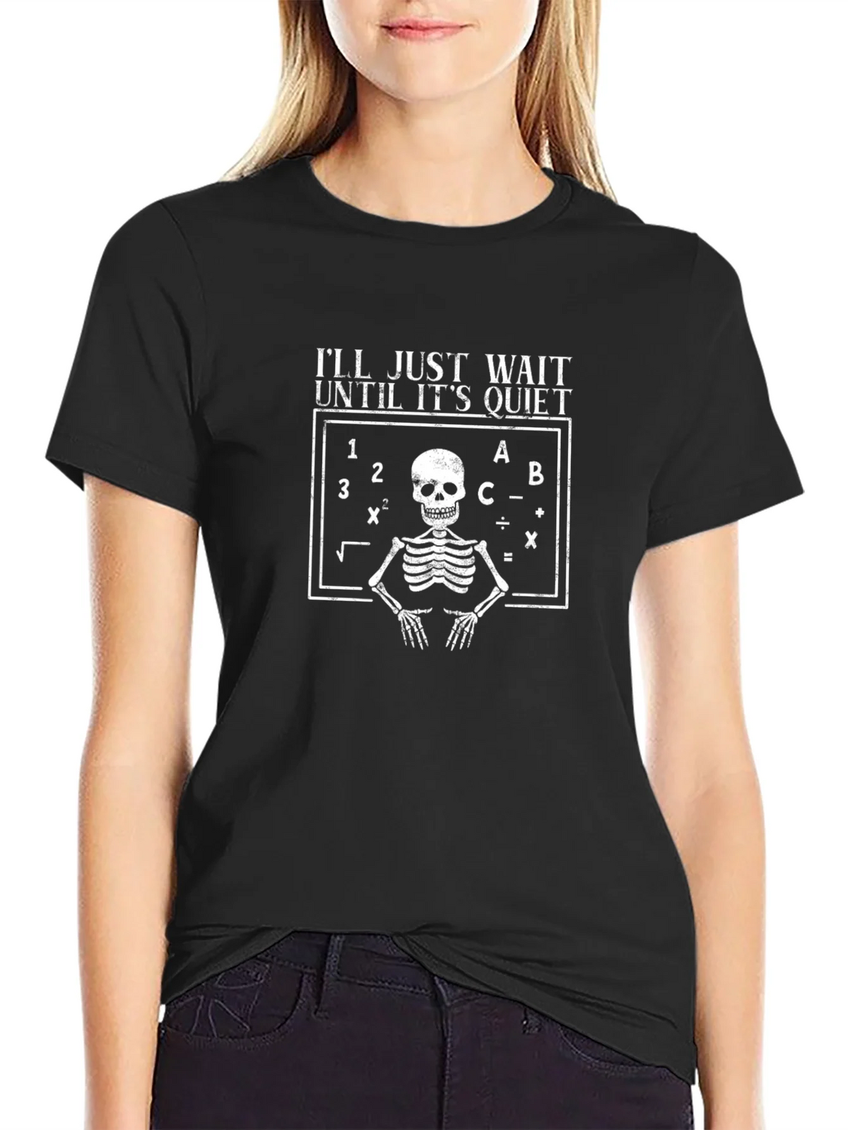 Skeleton Math Teacher T-Shirt - Ill Just Wait product image 2