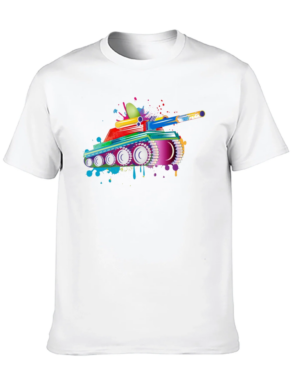 Colorful Tank Graphic Black T-Shirt product image 9
