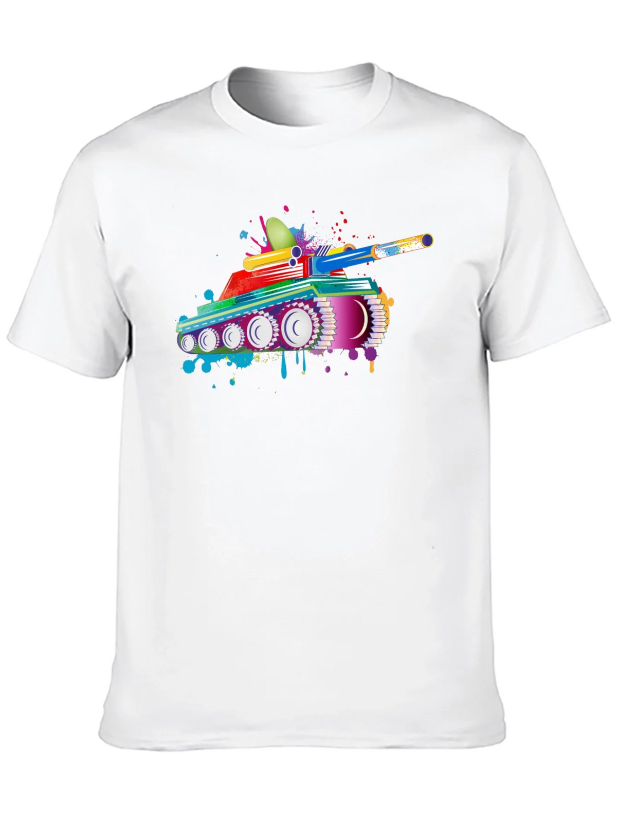 Colorful Tank Graphic Black T-Shirt product image 9