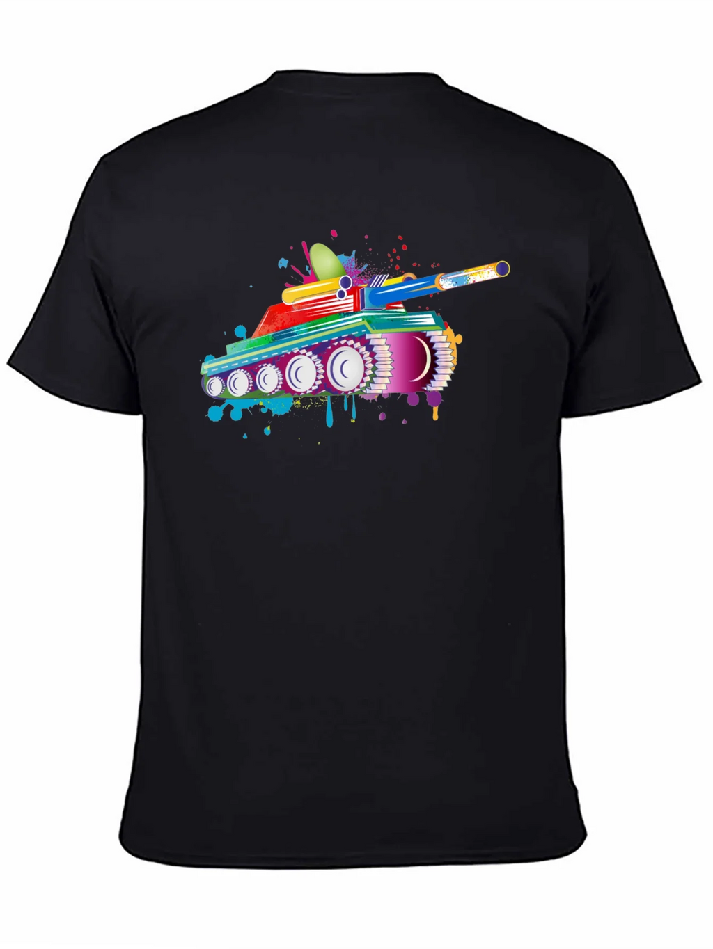 Colorful Tank Graphic Black T-Shirt product image 4
