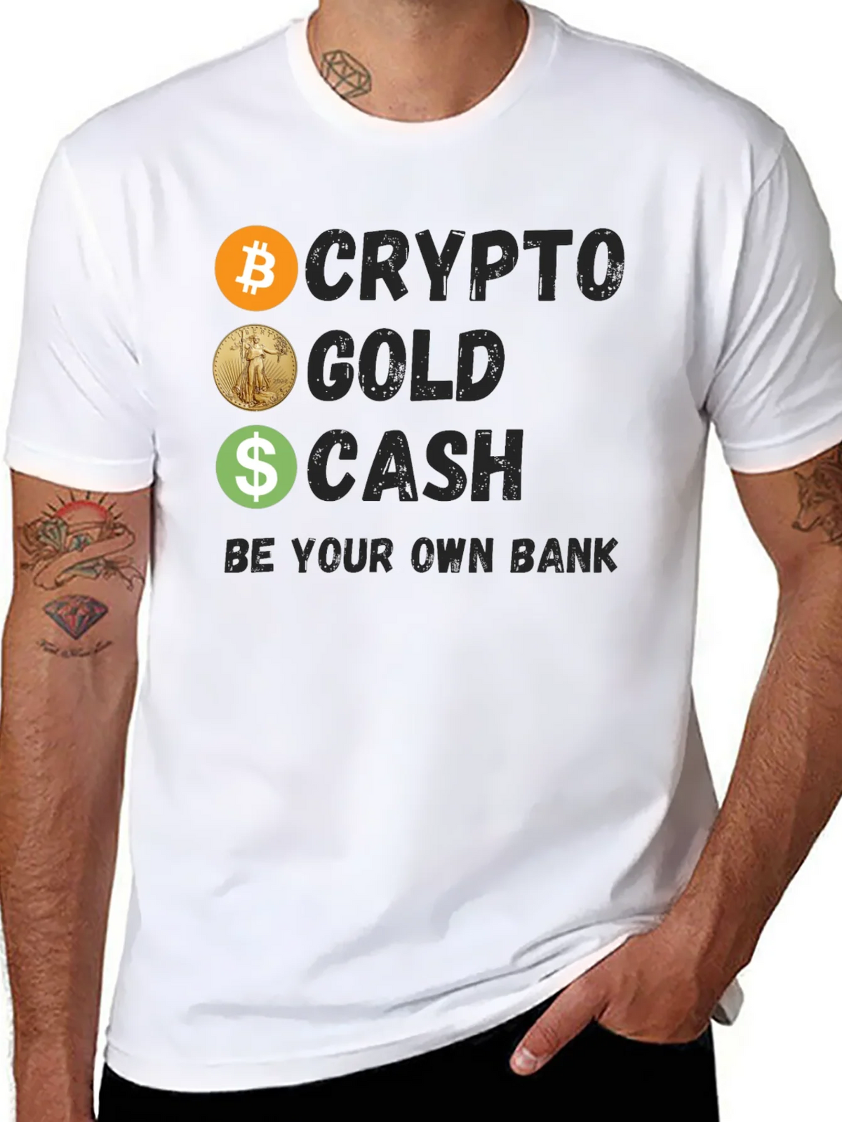 Crypto Gold Cash Tee - Be Your Own Bank product image 7
