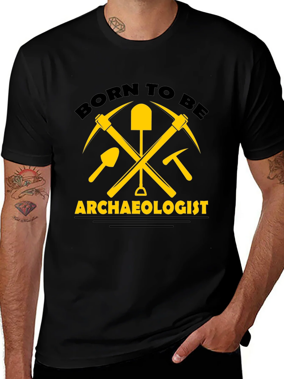 Born to be Archaeologist T-Shirt - Black Cotton product image 1
