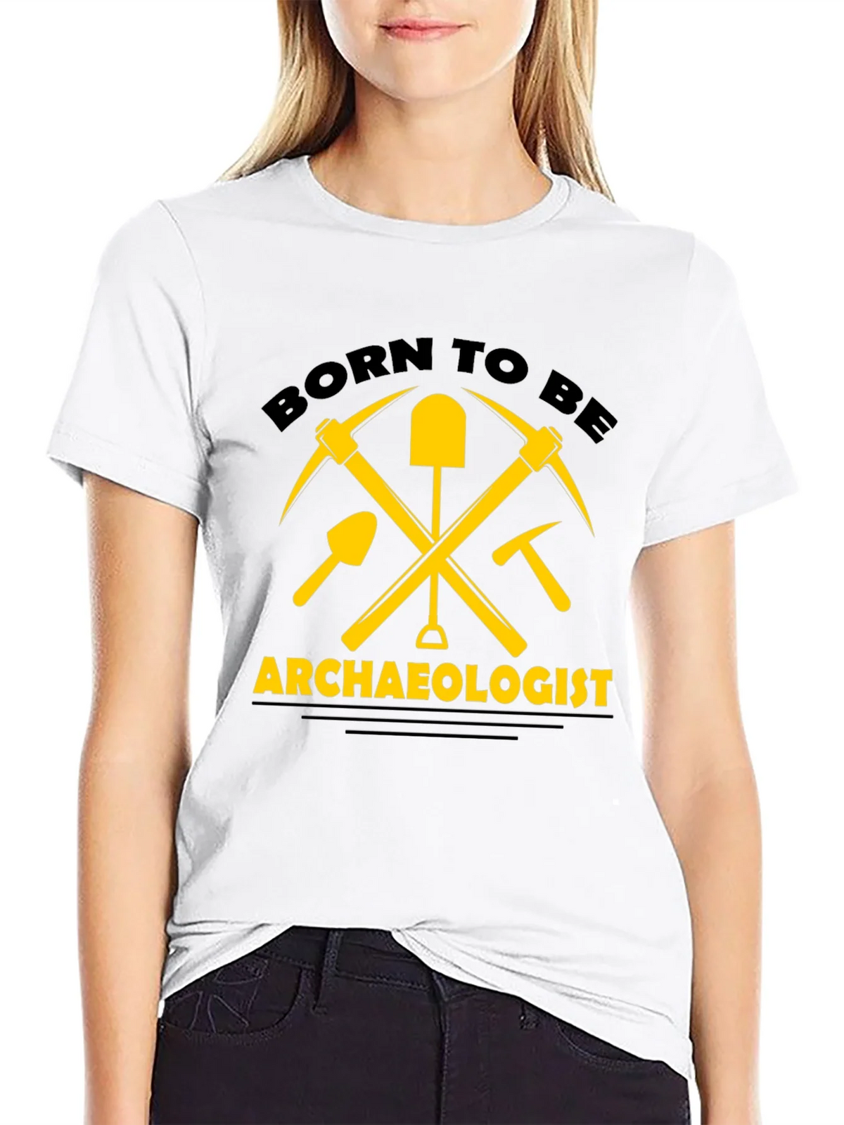 Born to be Archaeologist T-Shirt - Black Cotton product image 8