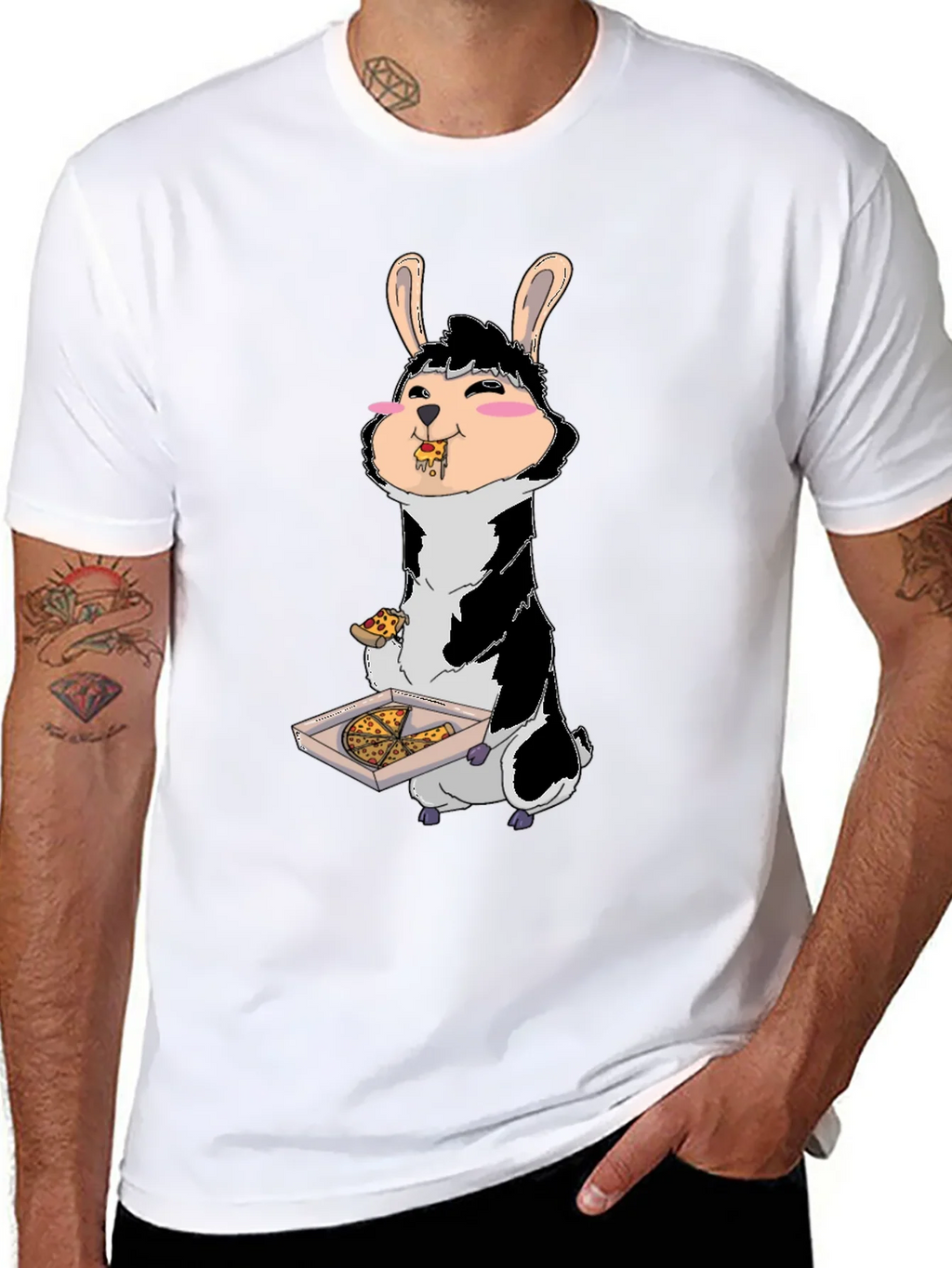 Pizza Eating Bunny T-Shirt product image 7