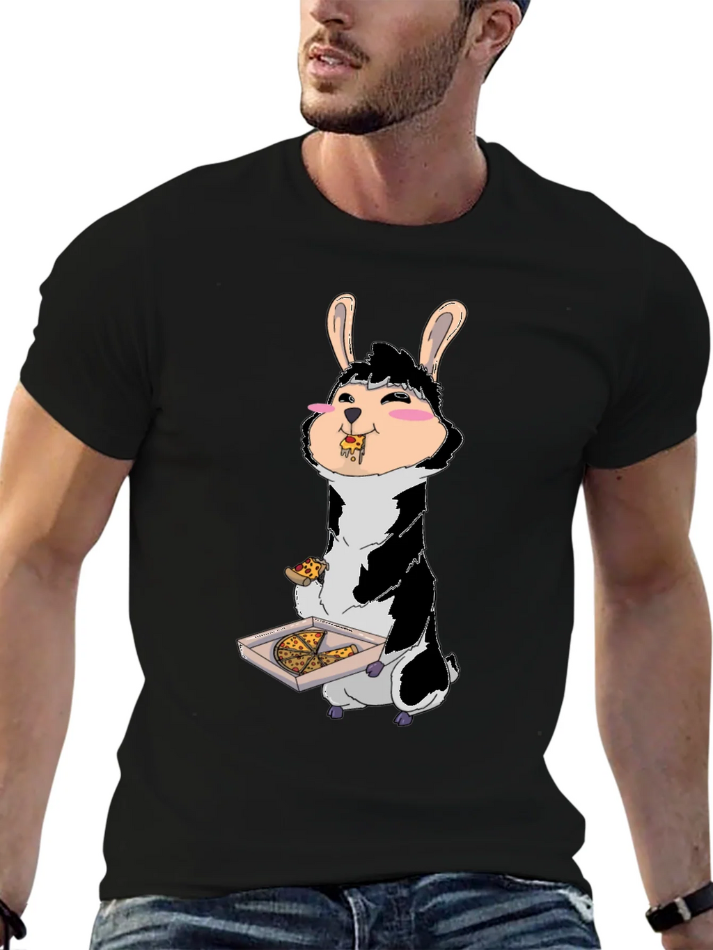 Pizza Eating Bunny T-Shirt product image 6