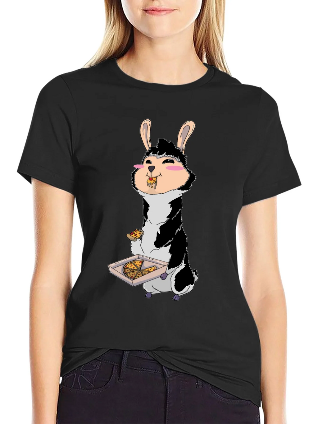 Pizza Eating Bunny T-Shirt product image 2