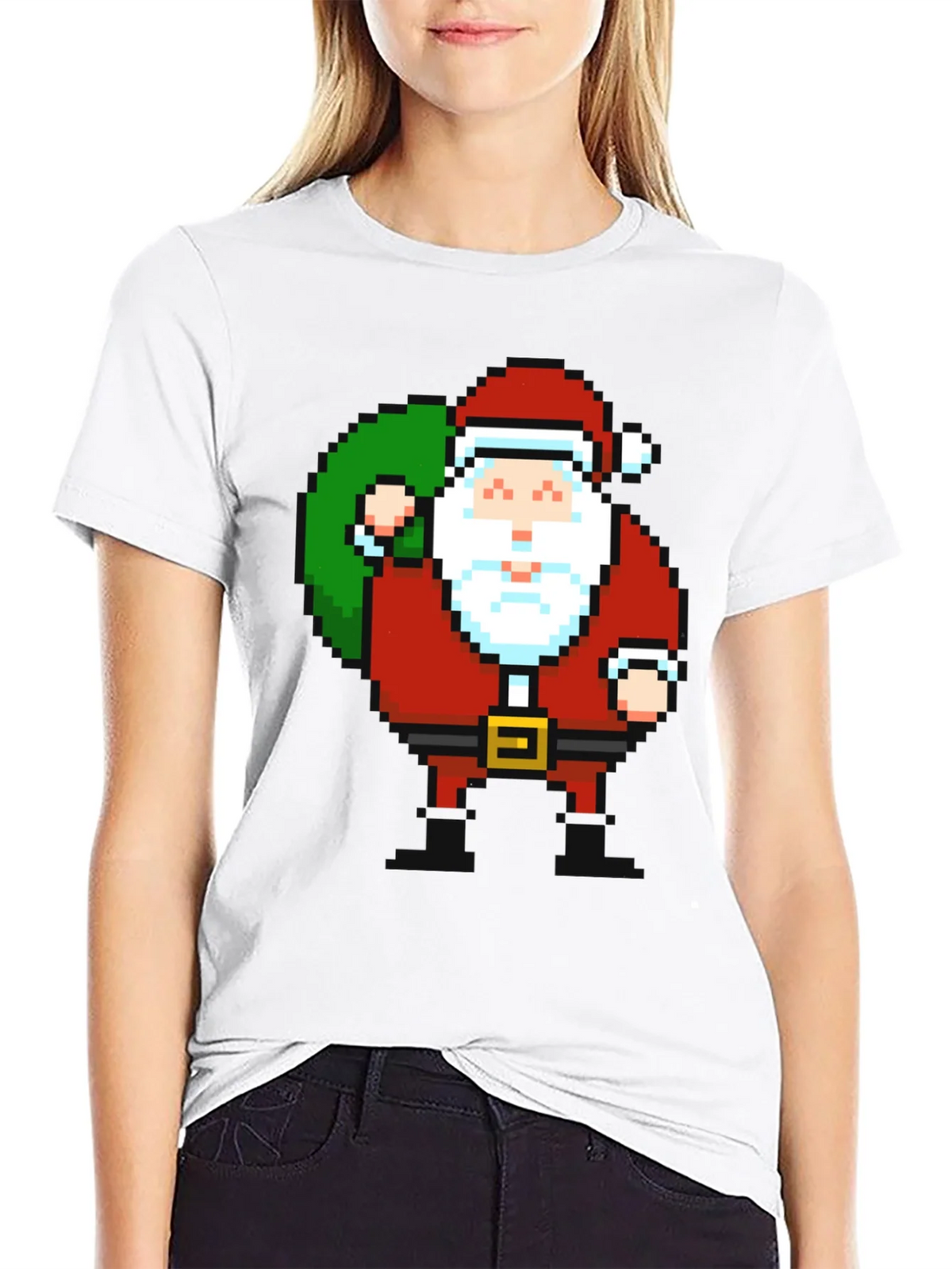 Pixel Santa T-Shirt - Retro Holiday Style product image 8