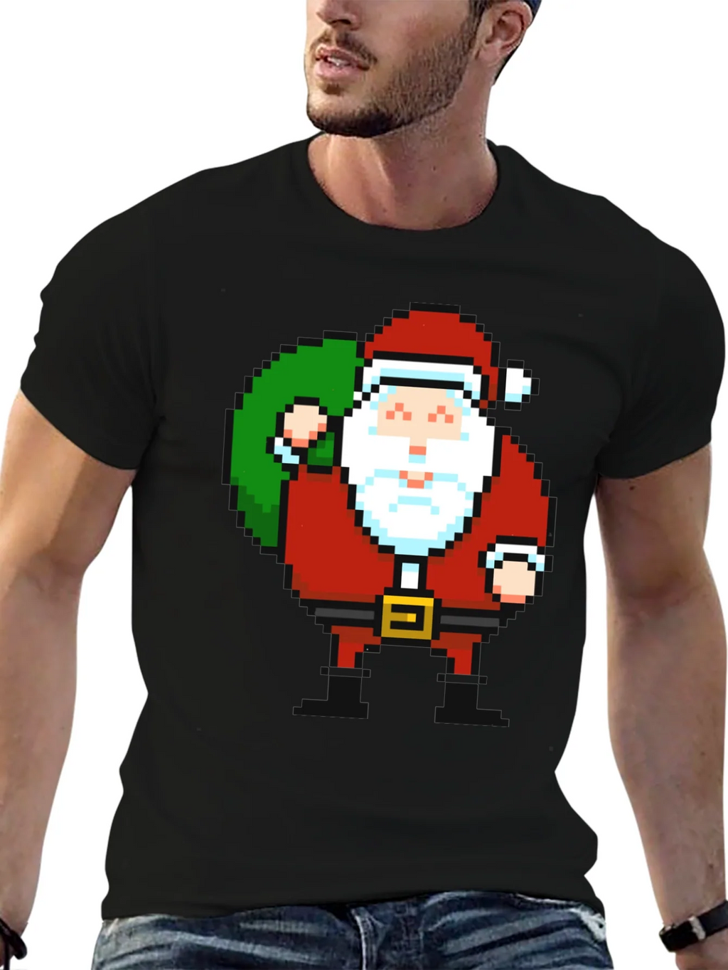 Pixel Santa T-Shirt - Retro Holiday Style product image 6