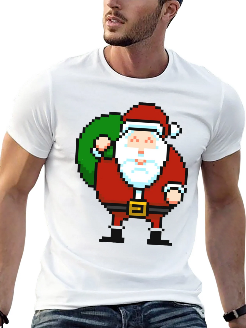 Pixel Santa T-Shirt - Retro Holiday Style product image 12