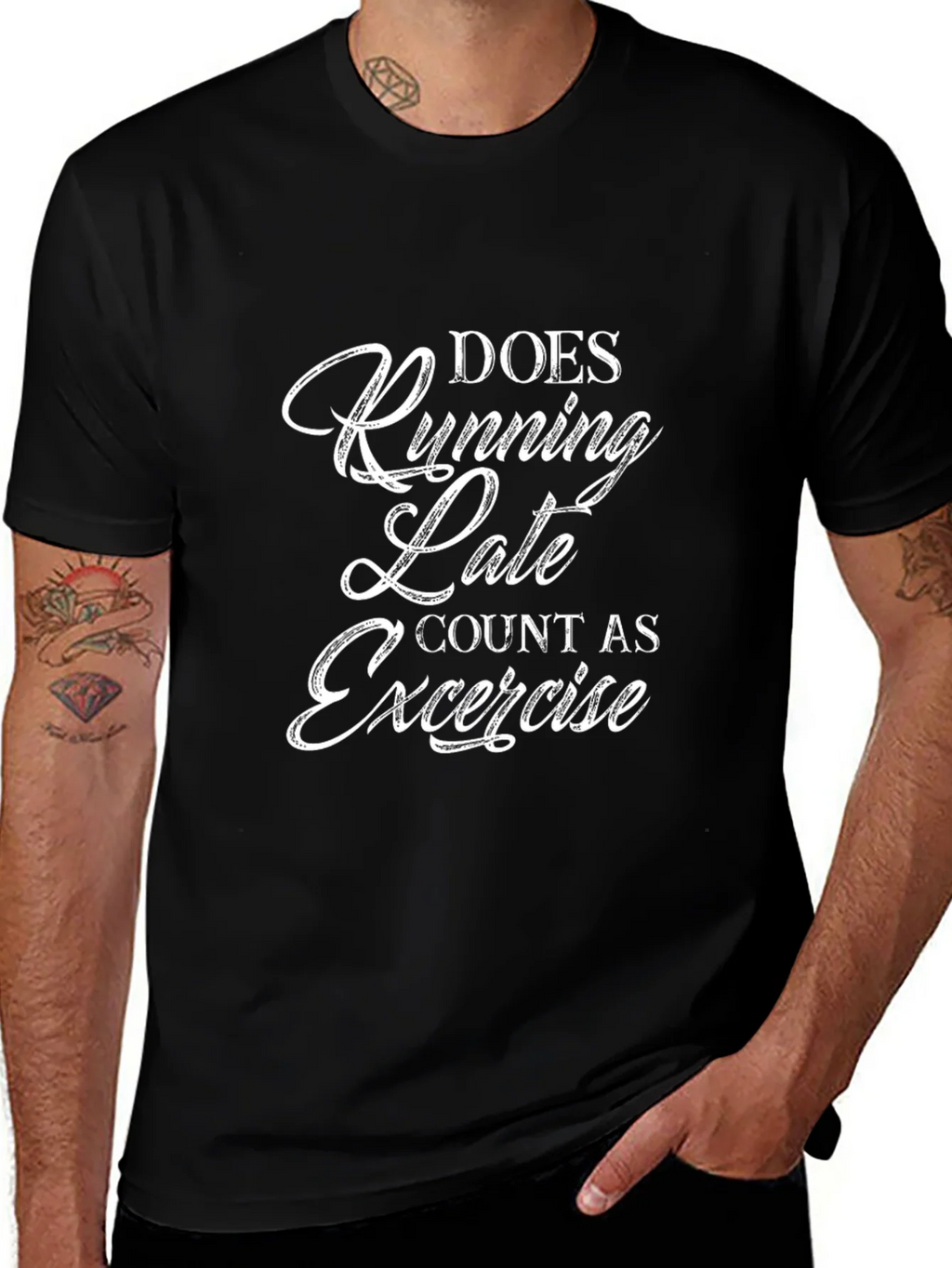 Running Late Exercise T-Shirt - Funny Workout Tee product image 1