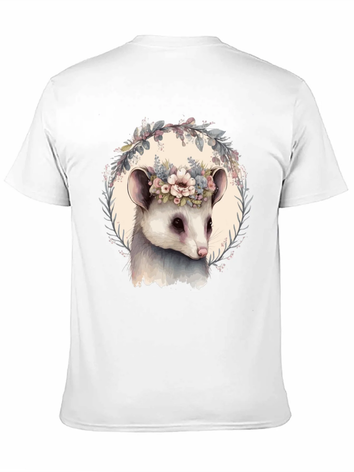 Opossum Floral Wreath T-Shirt - Unique Animal Tee product image 10