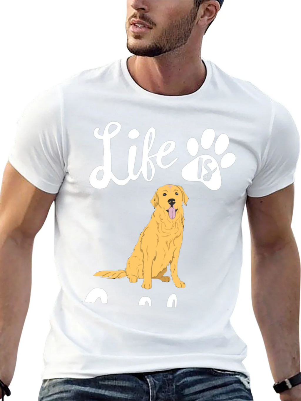Life is Golden Retriever Paw Print T-Shirt product image 12