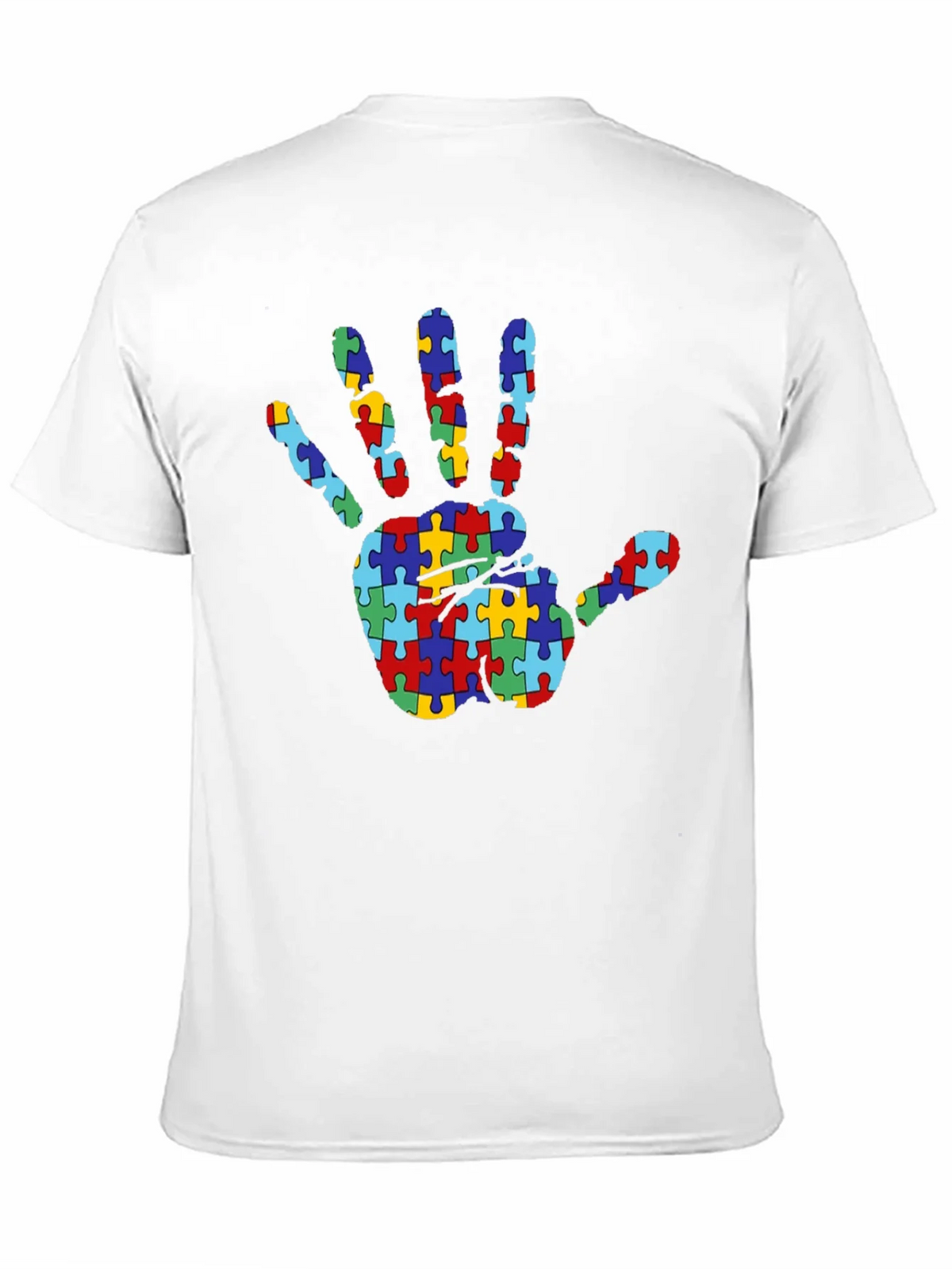 Autism Awareness Puzzle Hand T-Shirt - Black product image 10