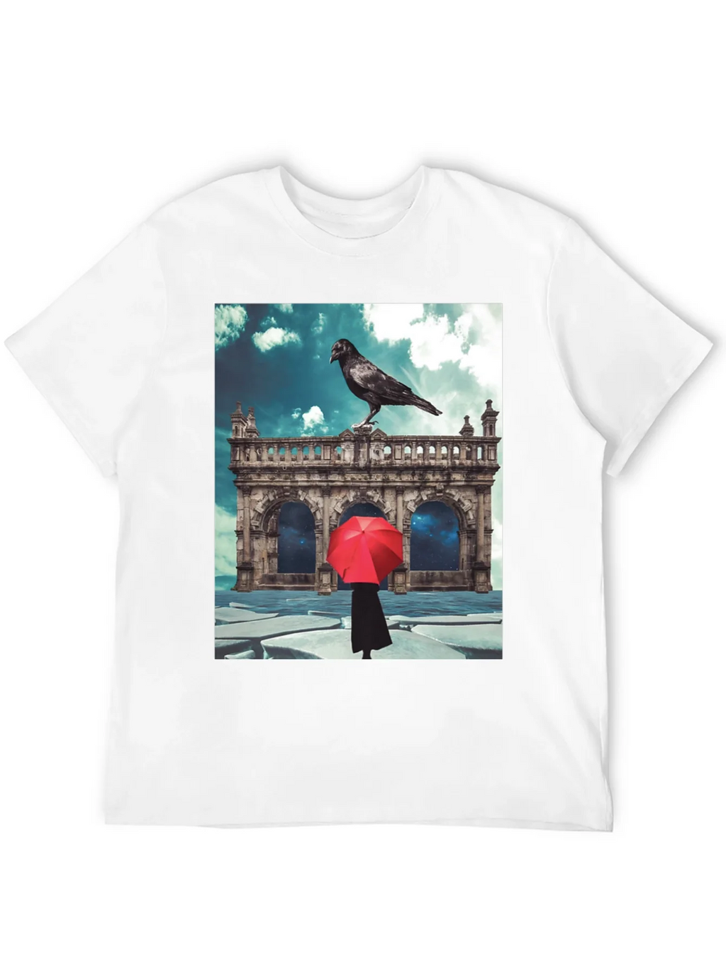 Raven Red Umbrella Black T-Shirt product image 11