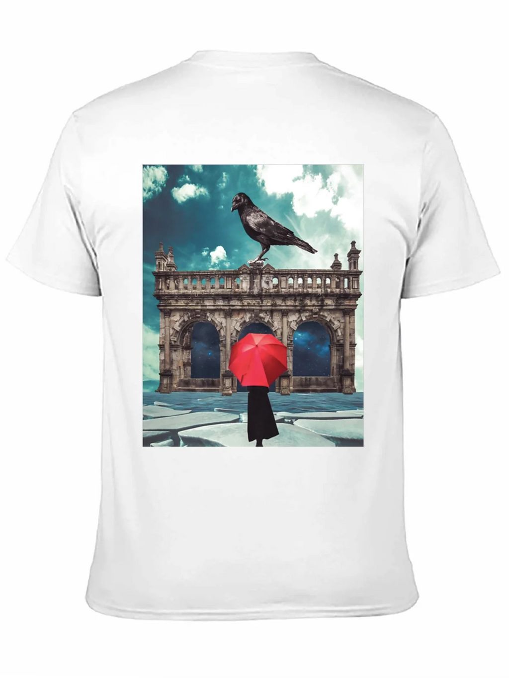 Raven Red Umbrella Black T-Shirt product image 10
