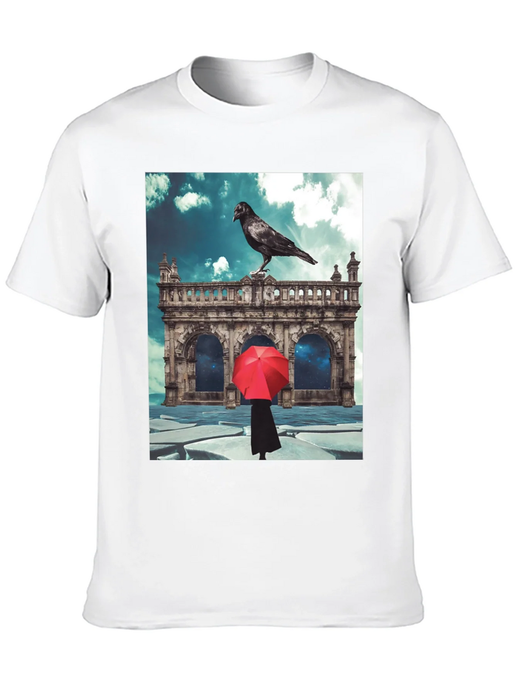 Raven Red Umbrella Black T-Shirt product image 9