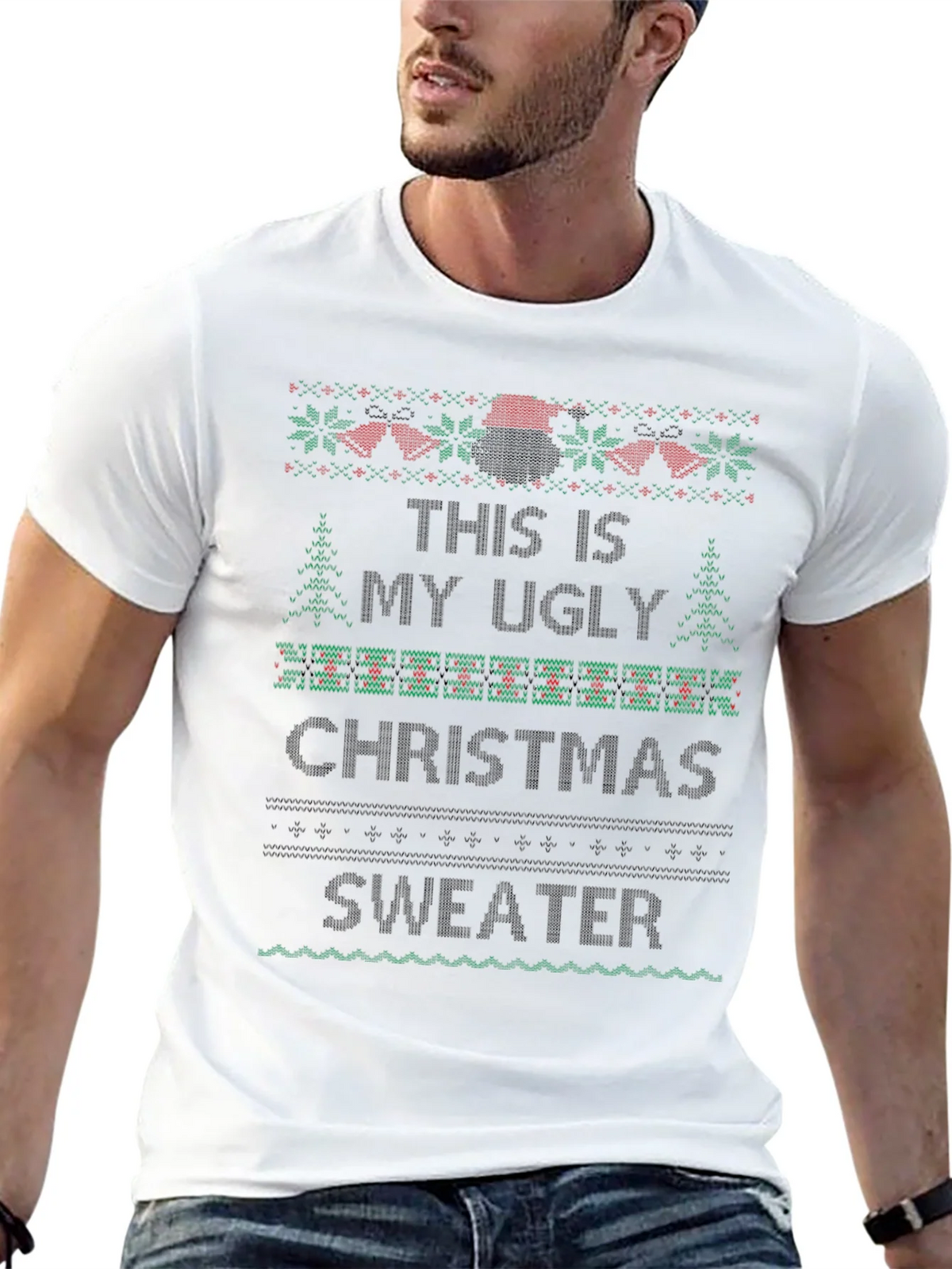 Ugly Christmas Sweater Graphic Tee Black product image 12