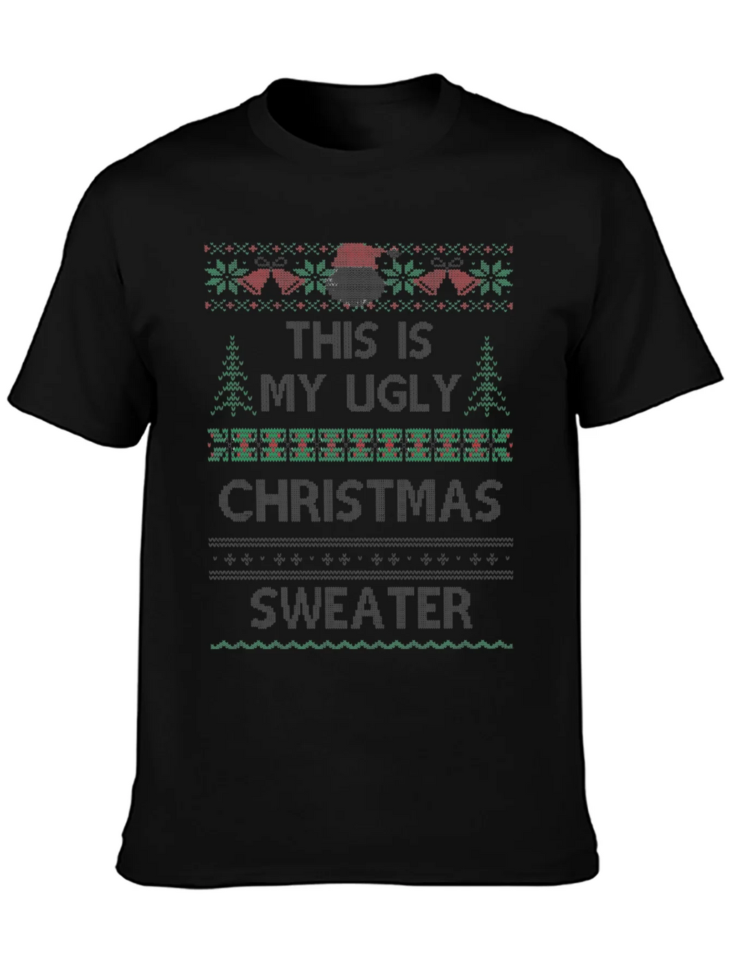 Ugly Christmas Sweater Graphic Tee Black product image 3