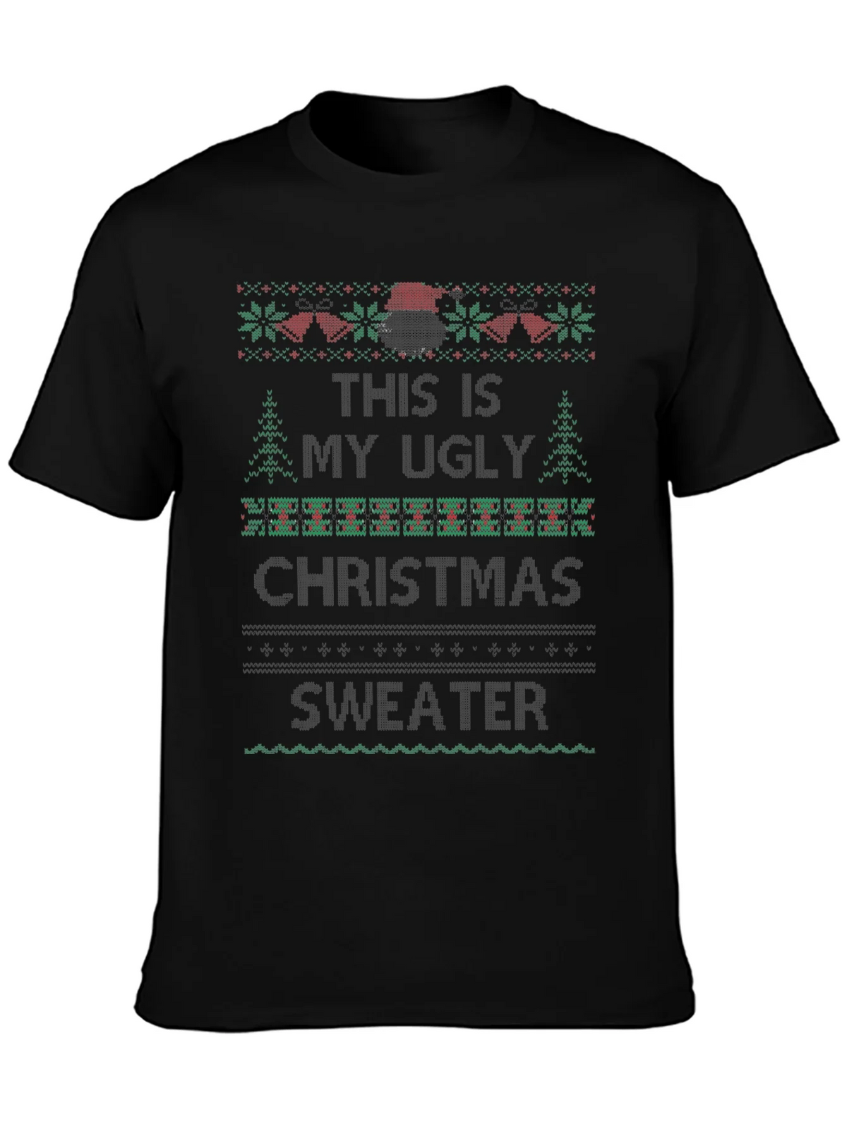 Ugly Christmas Sweater Graphic Tee Black product image 3